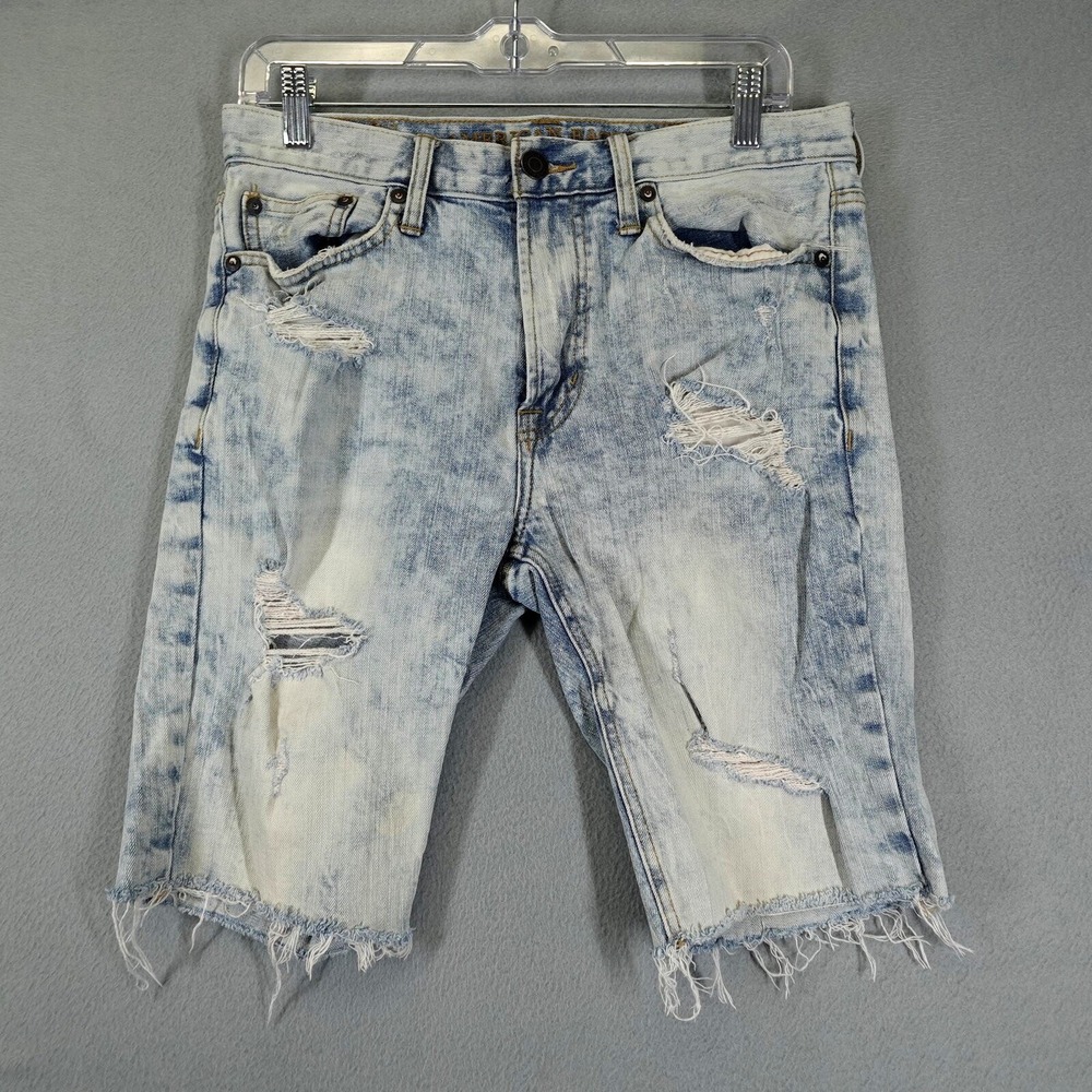 American Eagle Jean Shorts Mens 30 Blue Core Flex Distressed Cutoff Denim Summer